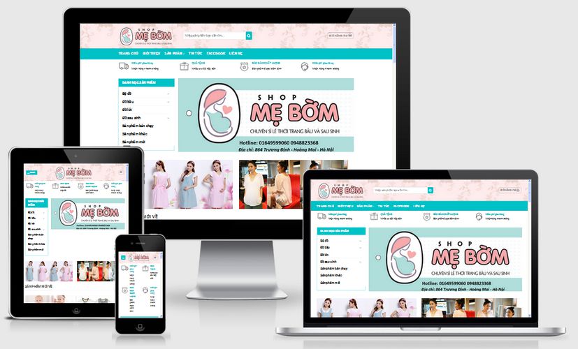 Mẫu website thời trang bà bầu
