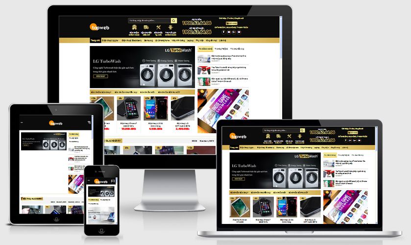 Mẫu website điện máy sang trọng