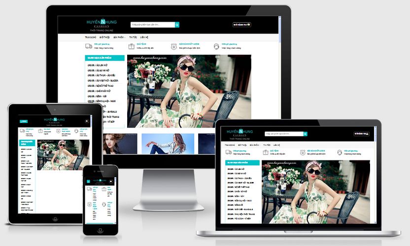 Mẫu website thời trang Huyền Nhung