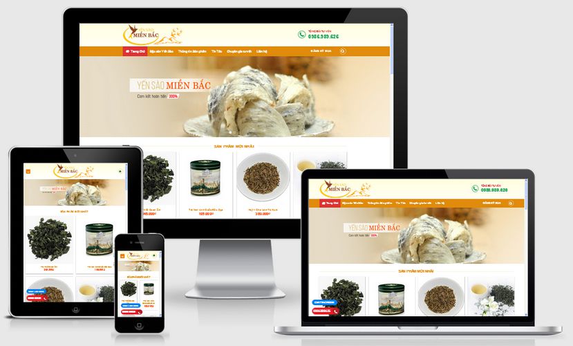 Mẫu website bán yến sào
