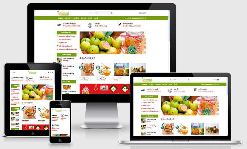 Mẫu giao diện bán chanh đào