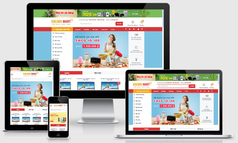 Mẫu website điện máy Golden Mart
