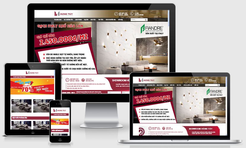 Mẫu website bán hàng nội thất Hùng Túy