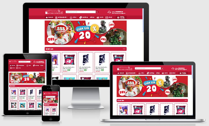 Mẫu website bán hàng quà tặng Express