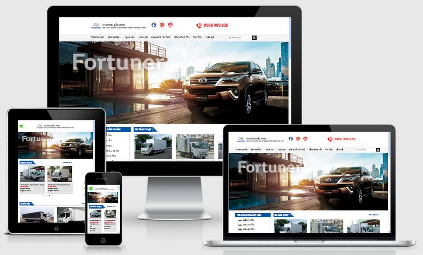 Mẫu website bán xe ô tô tải đẹp