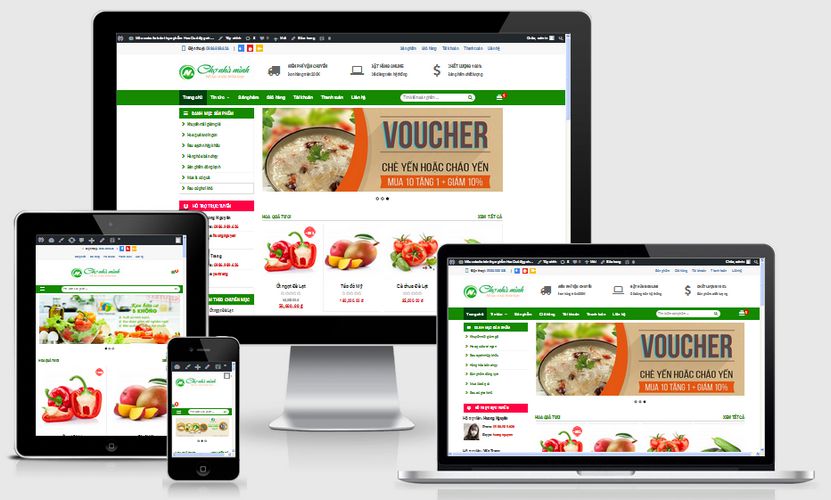 Mẫu website bán thực phẩm hoa quả