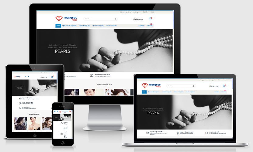 Mẫu website trang sức ngọc trai