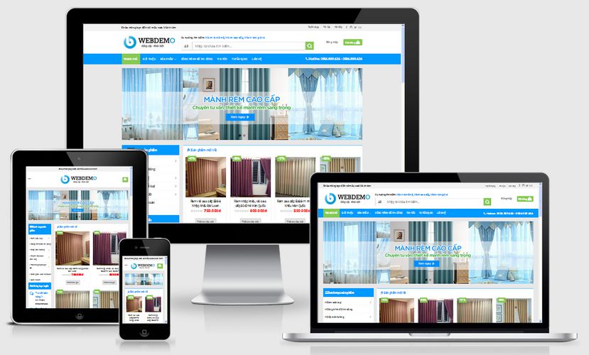 Mẫu website mua bán mành rèm