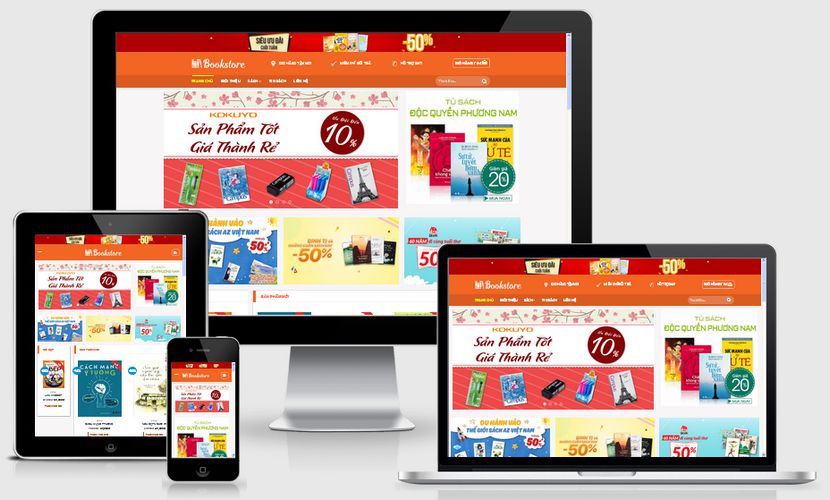 Mẫu website bán sách trực tuyến