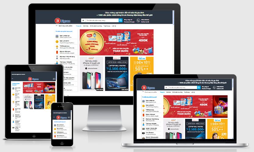 Mẫu website siêu thị gia đình tổng hợp