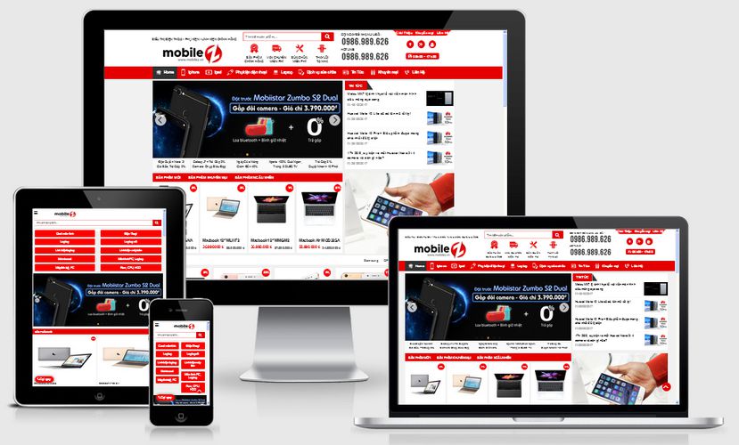 Mẫu website thế giới điện thoại di động