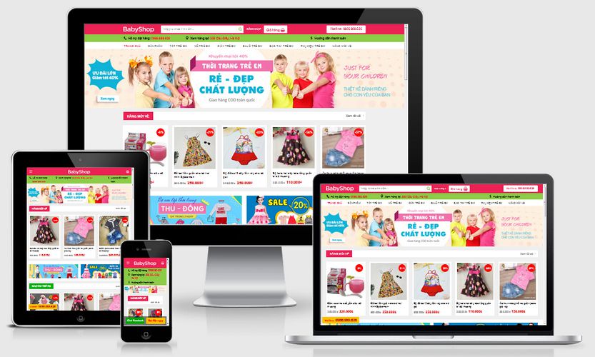 Mẫu website bán đồ trẻ em đẹp