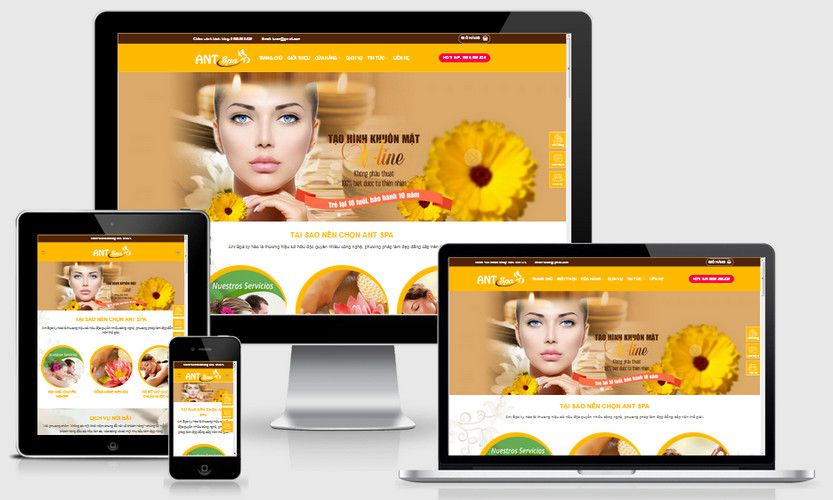 Mẫu website spa mai vàng đẹp