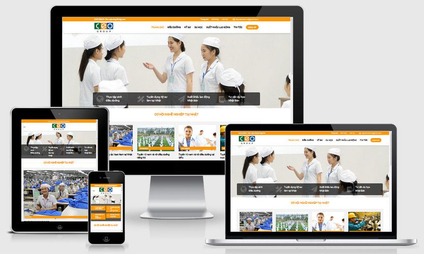 Mẫu website công ty xuất khẩu lao động