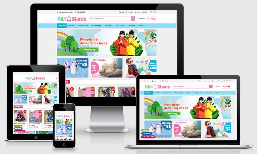 Mẫu website bán hàng thời trang trẻ em