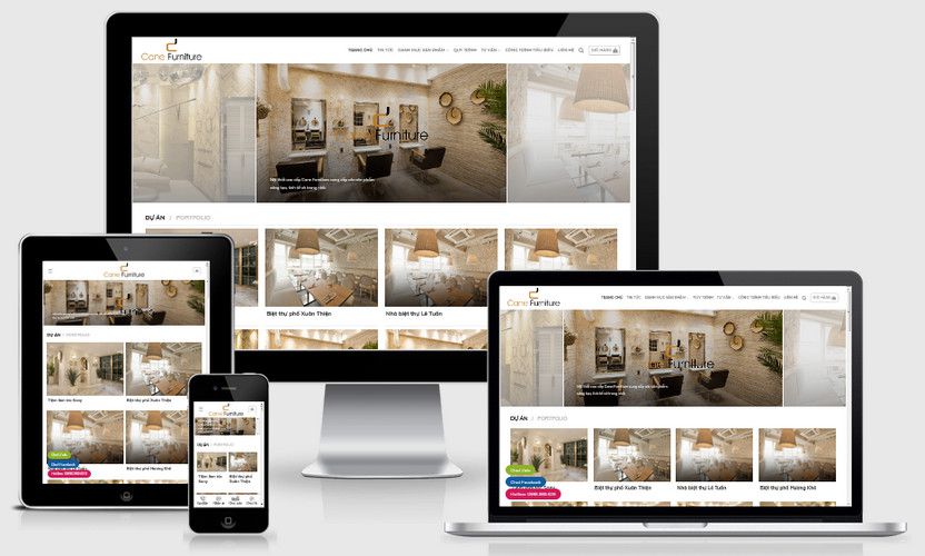 Mẫu website thiết kế thi công nội thất