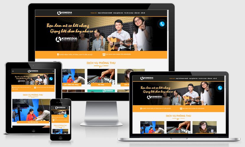 Mẫu website Phòng thu âm