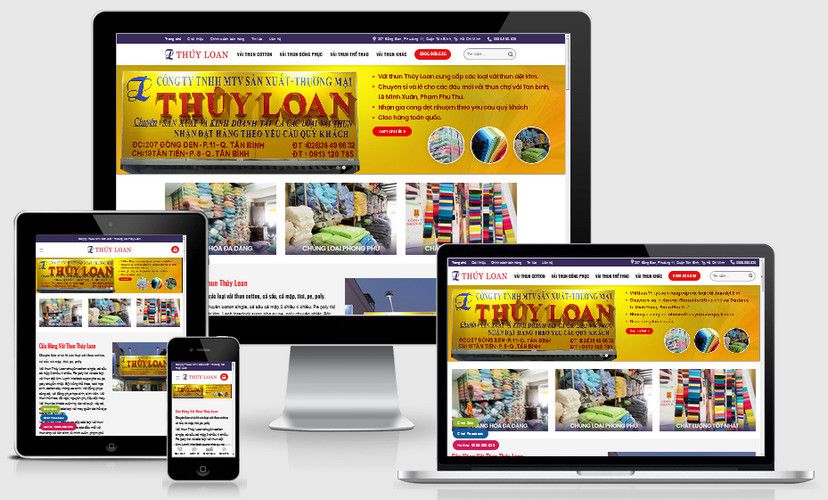 Mẫu website shop bán vải