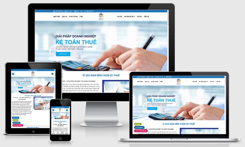 Mẫu website kế toán thuế đẹp