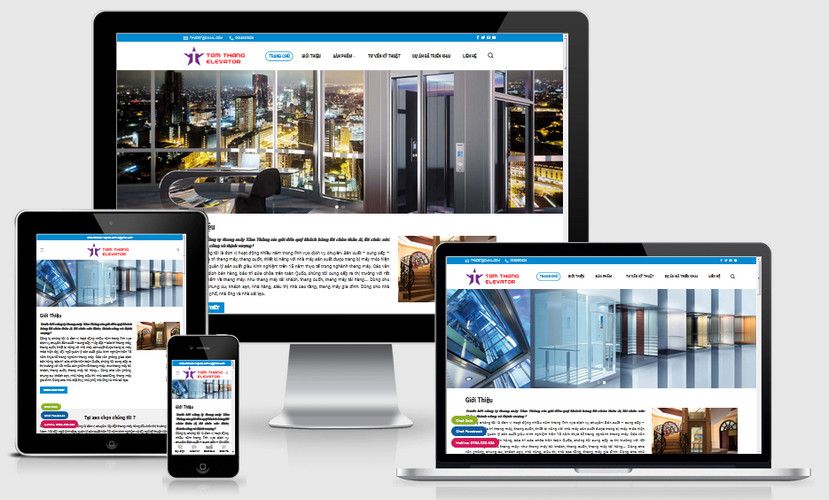Mẫu website công ty thang máy