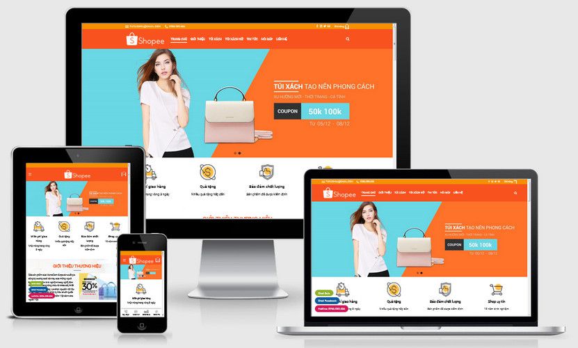 Mẫu website bán túi xách nữ cao cấp
