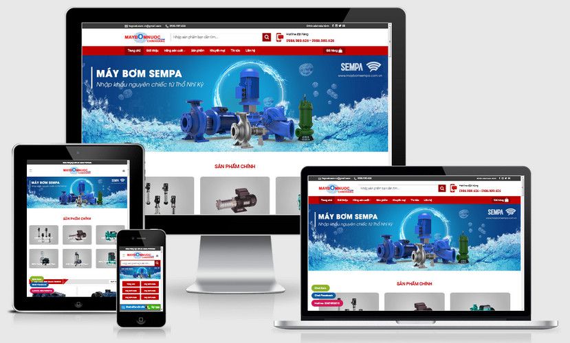 Mẫu website máy bơm nước